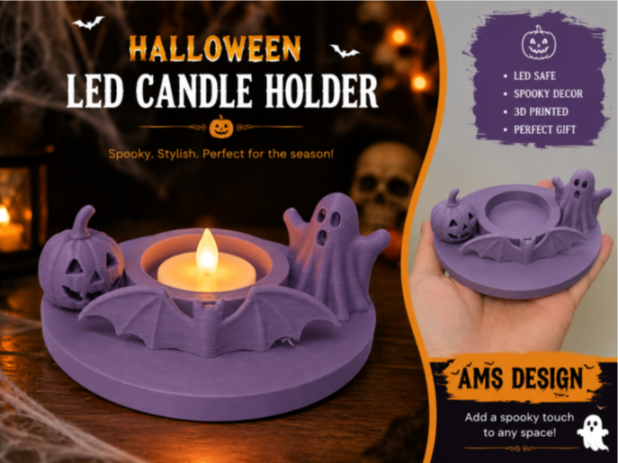 Halloween LED Kerzenhalter Deko Teelichthalter Grusel Gothic Horror