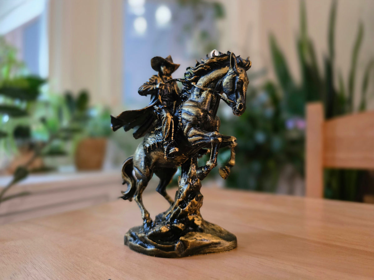 Cowboy Western Skulptur Bronze-Optik