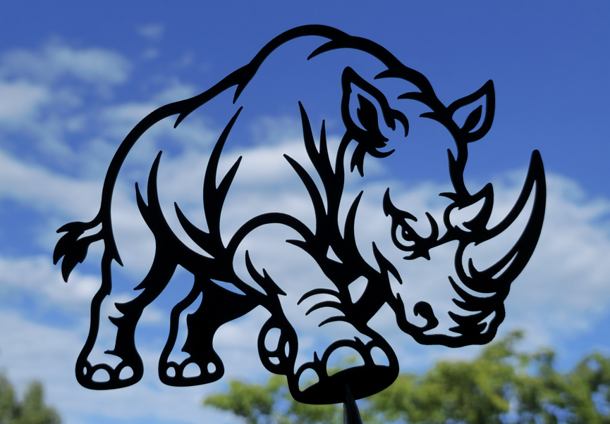 Nashorn Wandkunst Wildtierdekor Wandbild Wanddeko Wanddekoration Tierfigur