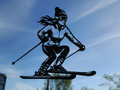 Ski-Action-Frau 2D Wandkunst Wandbild Wanddeko Wanddekoration Wohnzimmer