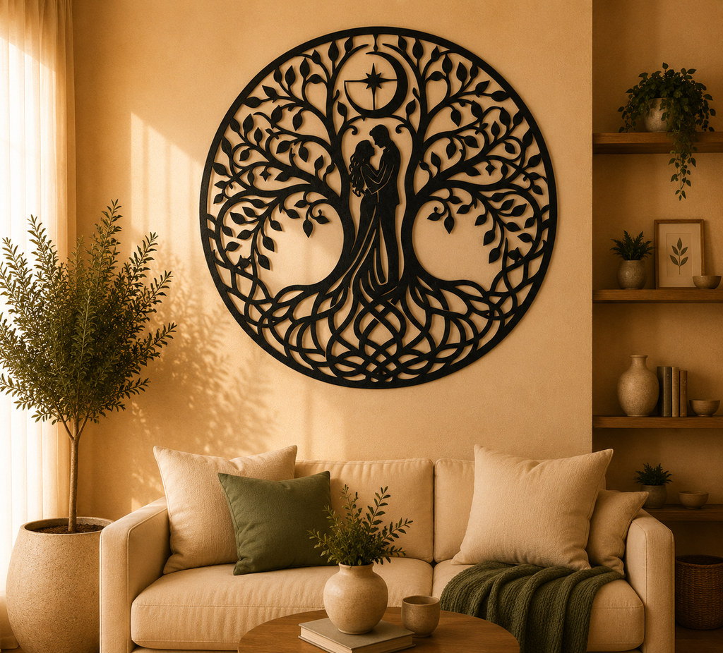 Romantischer Baum der Liebe 2D Wandkunst Wandbild Wanddeko Wanddekoration