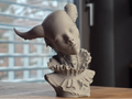 Skulptur einer gehörnten Frauenbüste Figur Deko Statue Dekoration Geschenk
