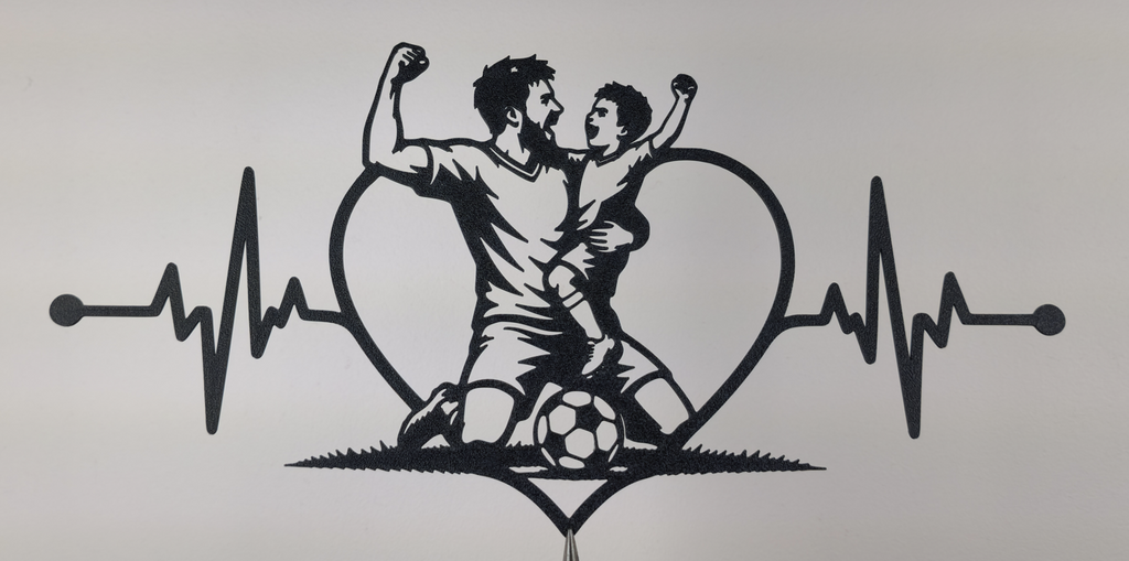 Fußball-Papa Herzschlag Wandkunst Wandbild Wanddeko Wanddekoration Liebe