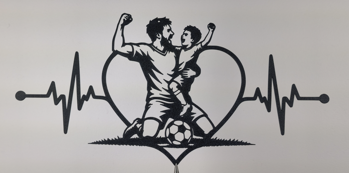 Fußball-Papa Herzschlag Wandkunst Wandbild Wanddeko Wanddekoration Liebe