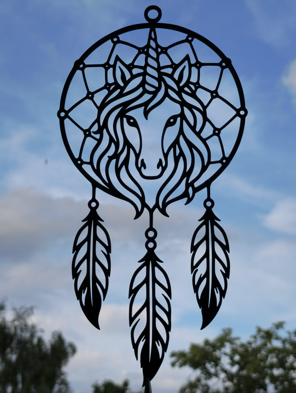 Einhorn-Traumfänger Wandkunst Wandbild Wanddeko Wanddekoration Fantasy
