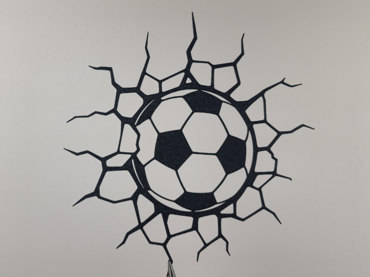 Fußball durchbricht Wandkunst Wandbild Wanddeko Wanddekoration Wohnzimmer