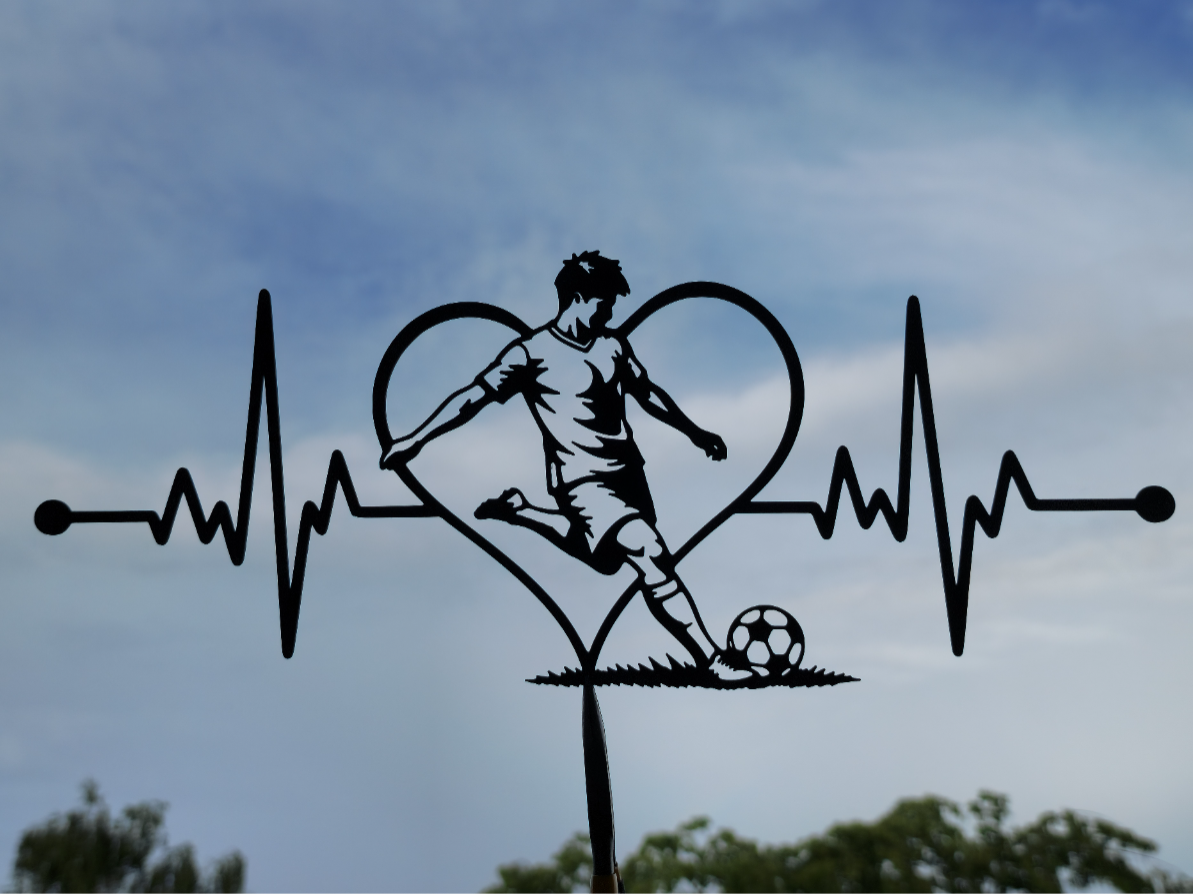 Fußball Herzschlag Wandkunst Wandbild Wanddeko Wanddekoration Valentinstag