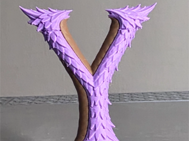 Drachenbuchstabe Y Display-Skulptur Figur Deko Statue Fantasy Mittelalter