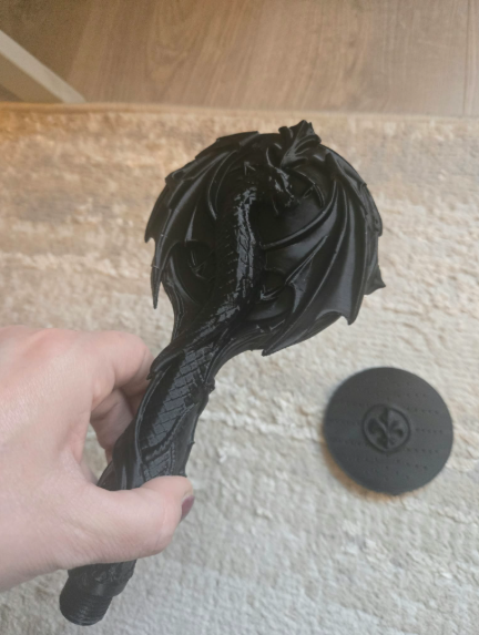 Drachen-Handbrausekopf Figur Deko Statue Fantasy Mittelalter Rollenspiel