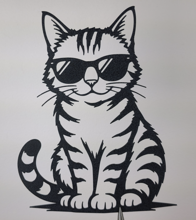 Coole Katze mit Sonnenbrille Wandkunst Wandbild Wanddeko Wanddekoration