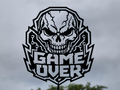 Game Over Schädel Gamer Wandkunst Deko Wandbild Wanddeko Wanddekoration