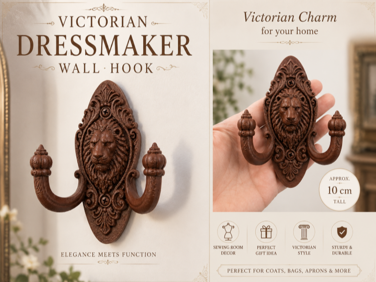 Viktorianischer Löwen-Doppelwandhaken Figur Deko Statue Tierfigur Tiere