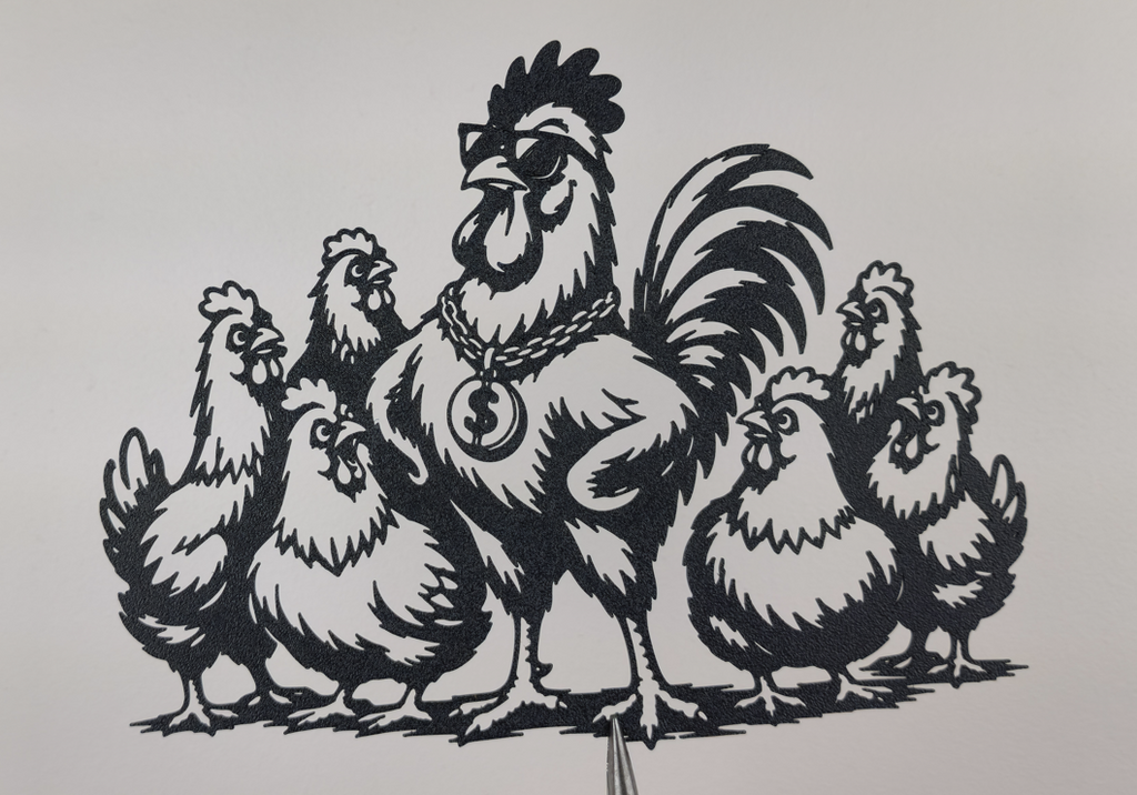Cooler Hahn Boss Wandkunst Deko Wandbild Wanddeko Wanddekoration Tierfigur