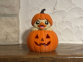 Teelichthalter Kürbis mit Ente Halloween Deko