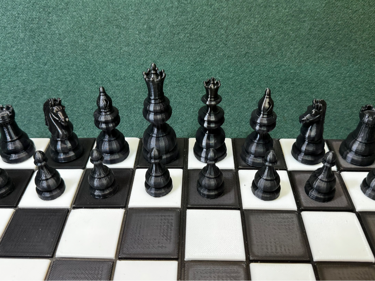 Obsidian Schachset Gegner des Faux-Eichen-Schachsets Schachspiel Miniatur