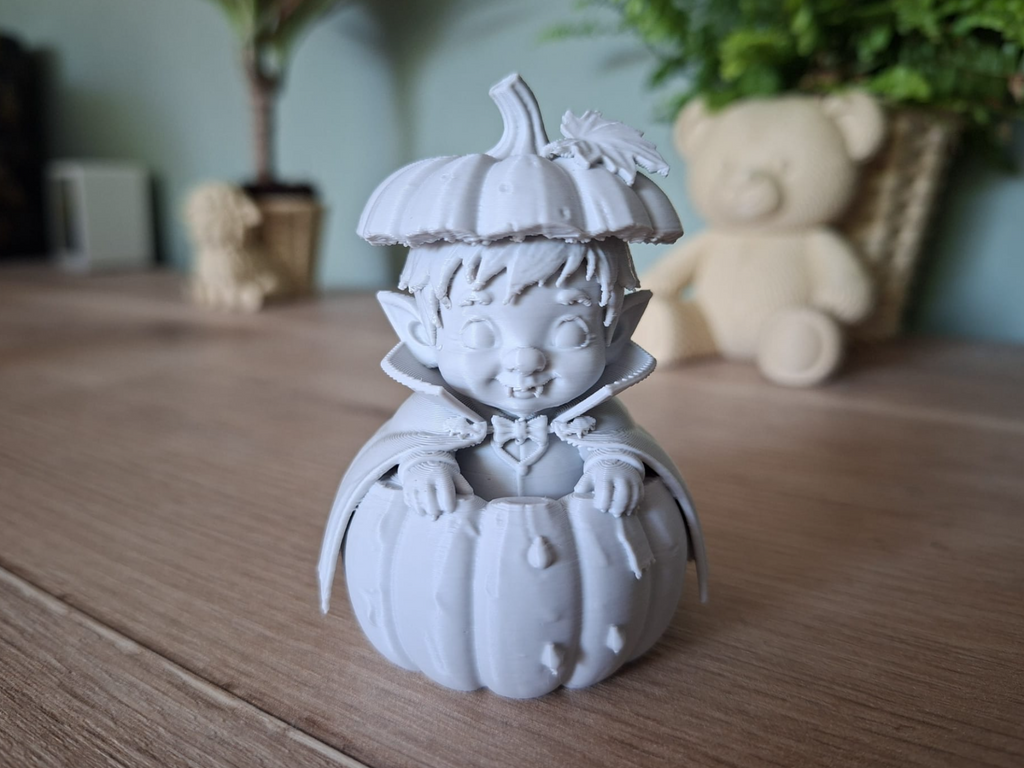 Kürbis-Vampir-Baby Süße Halloween-Deko Figur Deko Statue Grusel Gothic süß