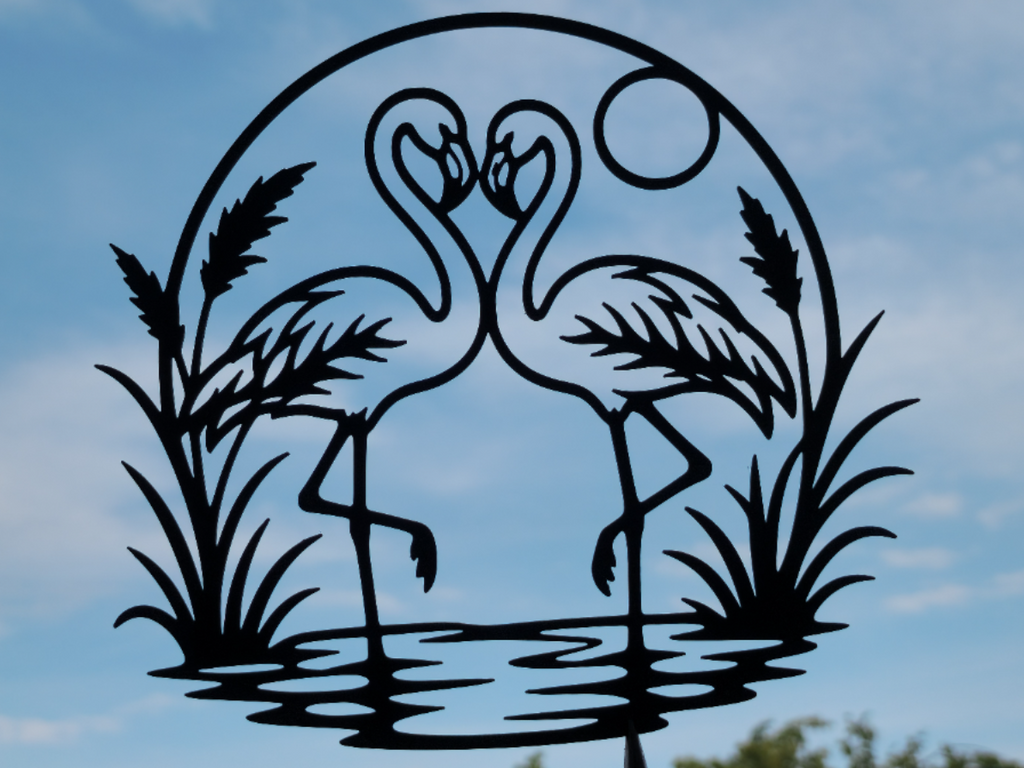 Flamingo-Liebesherz-Wandkunst Wandbild Wanddeko Wanddekoration Geschenk