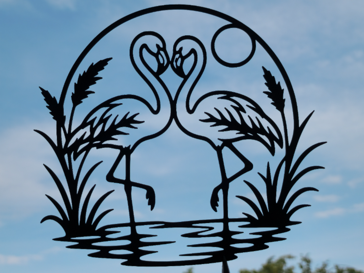 Flamingo-Liebesherz-Wandkunst Wandbild Wanddeko Wanddekoration Geschenk