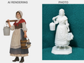 Milchmädchen Mysteriöser Charakter Figur Deko Statue Puppenhaus Miniatur