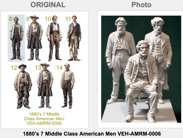 Amerikanische Männer der Mittelschicht der 1880er Jahre Figur Deko Statue