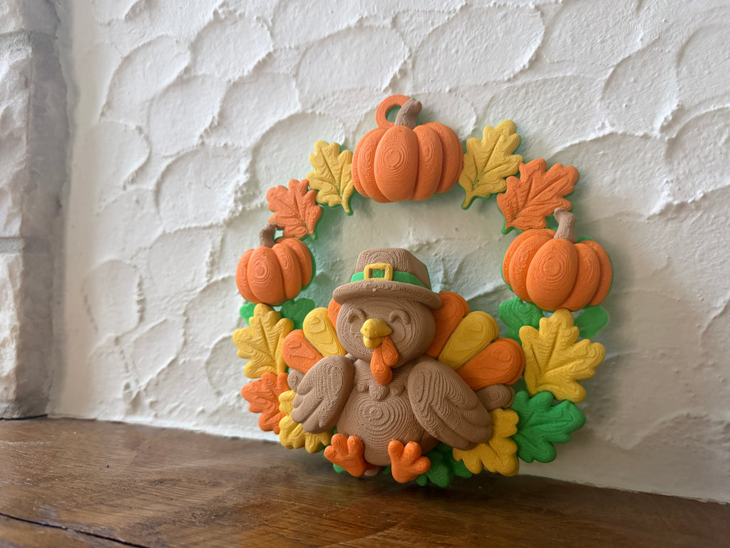 Herbstkranz Erntedank mit Truthahn Türkranz Deko