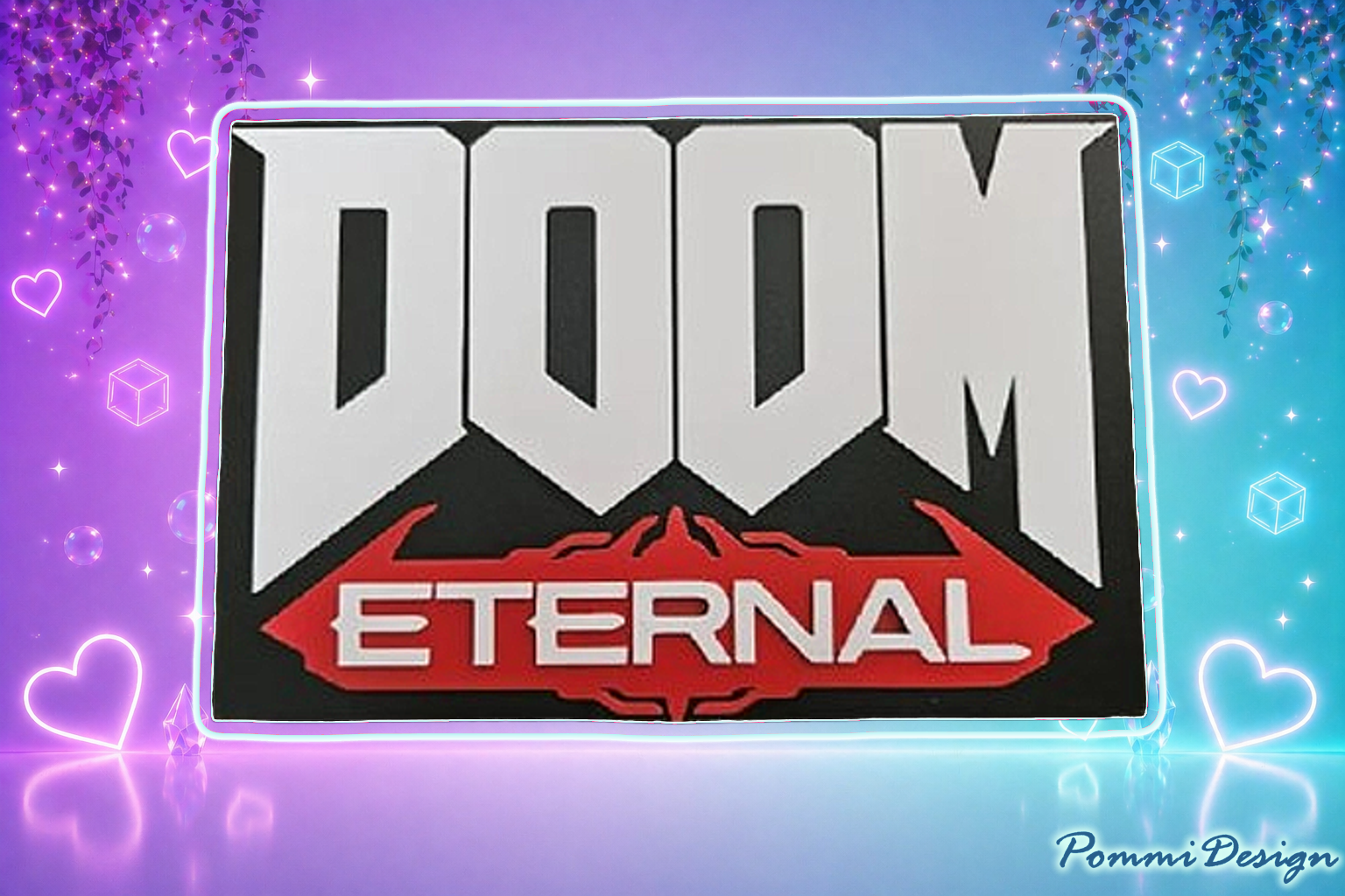 Bouclier inspiré de DOOM Eternal - Fan Art - Panneau/Pancarte de produits dérivés