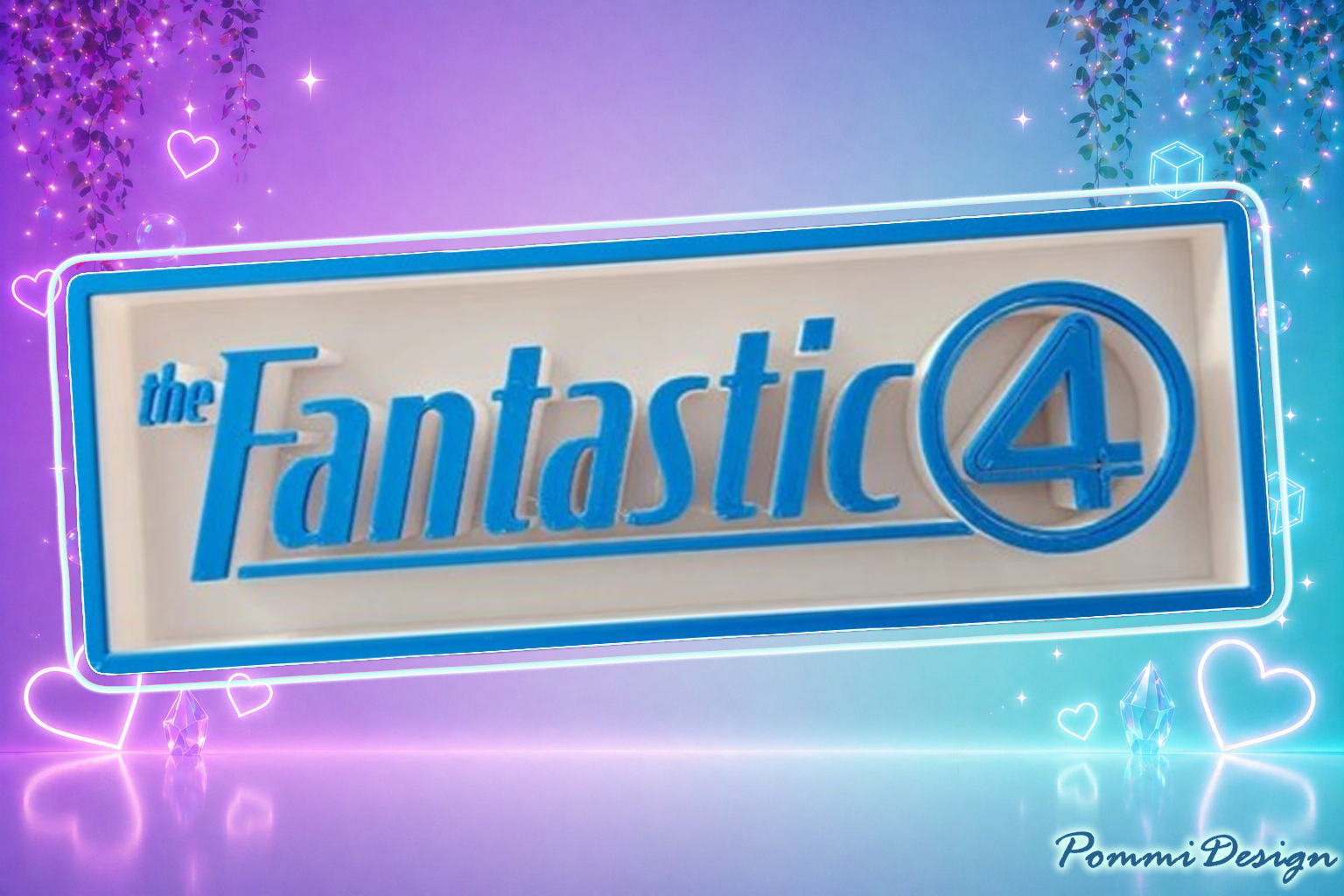 Plaque inspirée des Quatre Fantastiques - Fan Art - Merchandising-PANNEAU/Plaque