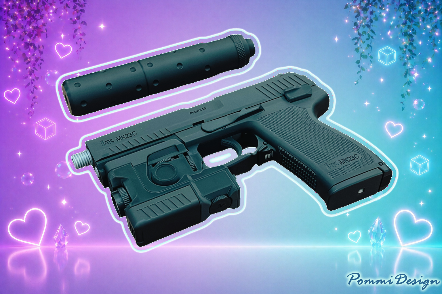 Metal Gear Solid - SOCOM MK23 C (Snakes Pistole) [ Keine echte Waffe]Merchandise | Cosplay | Replika