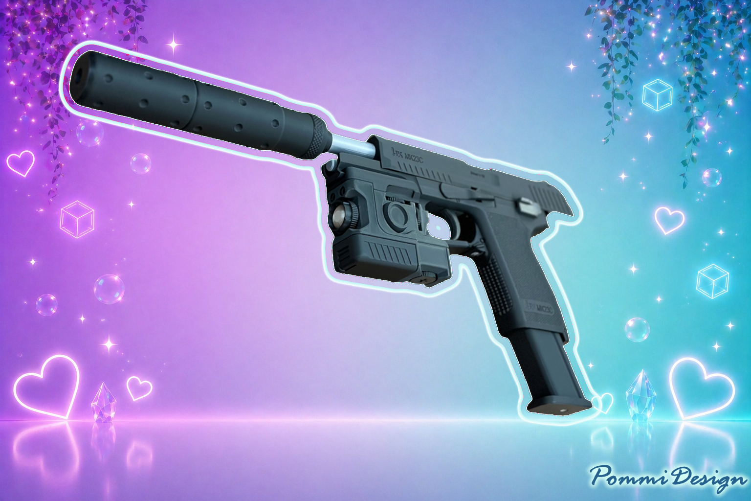 Metal Gear Solid - SOCOM MK23 C (Snakes Pistole) [ Keine echte Waffe]Merchandise | Cosplay | Replika