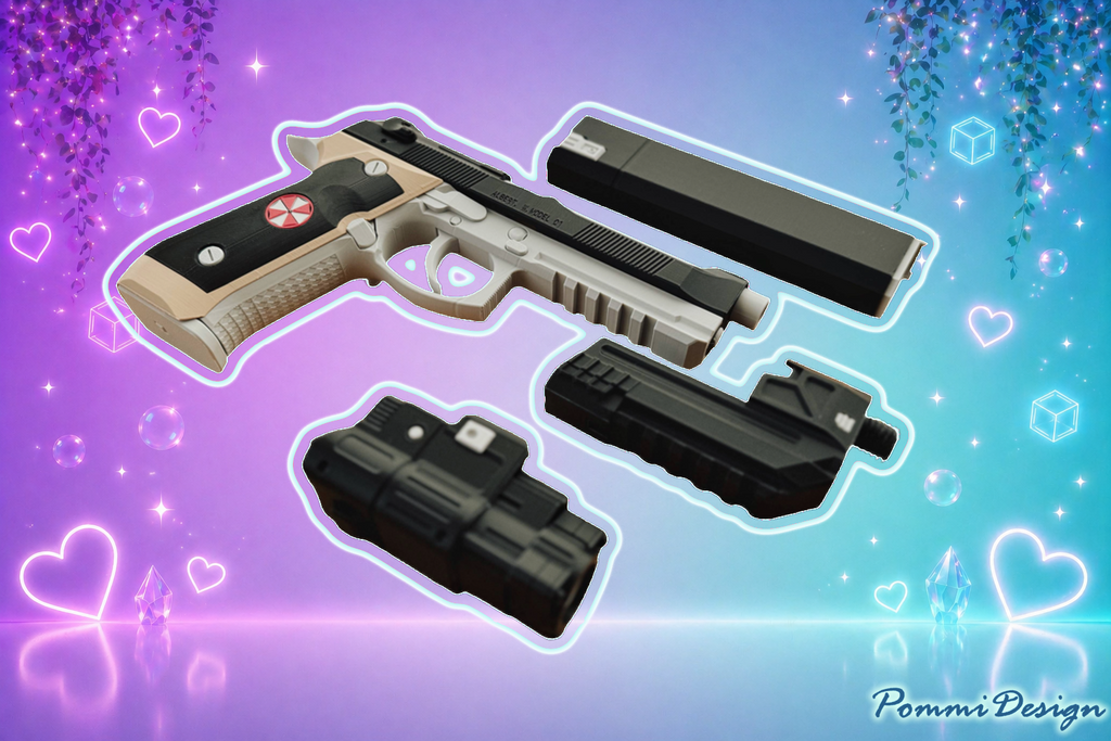 Resident Evil – Beretta 92F Samurai Edge / Wesker | Merchandise | Replika Pistole FREE SHIPPING