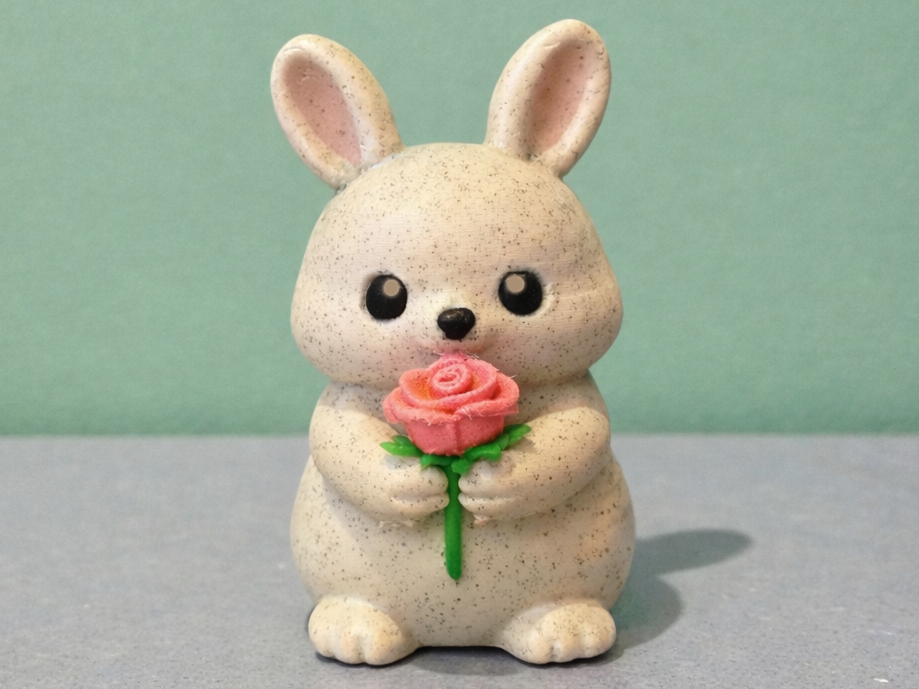 Hase mit Rose Figur Deko