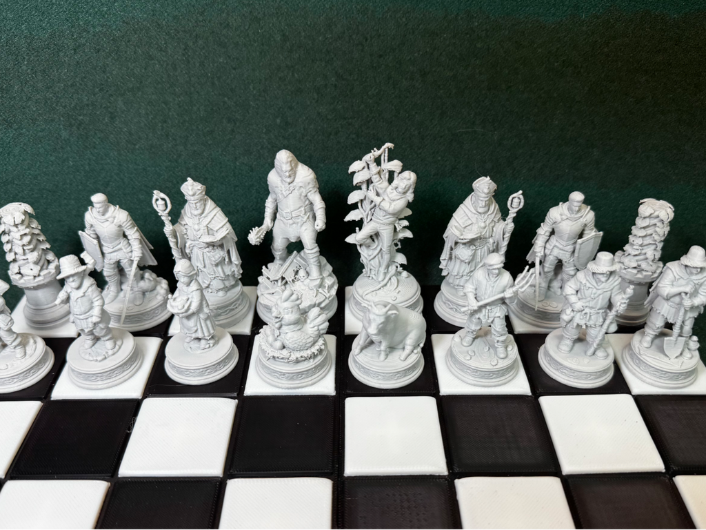 Hans und die Bohnenranke Schachset Schachspiel Sammlerstück Fantasy Deko