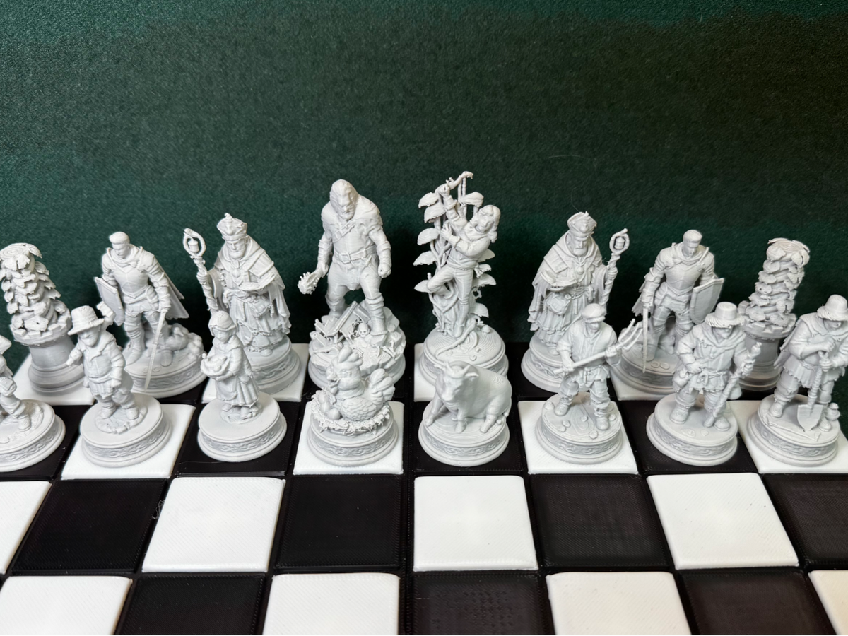 Hans und die Bohnenranke Schachset Schachspiel Sammlerstück Fantasy Deko