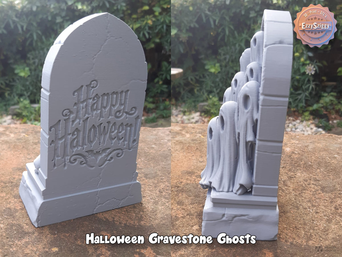 Halloween Grabstein Geister Figur Deko Statue Grusel Gothic Horror Vitrine