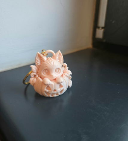Kürbis-Katzen-Anhänger Halloween-Schlüsselanhänger ohne Kette Schmuck Deko
