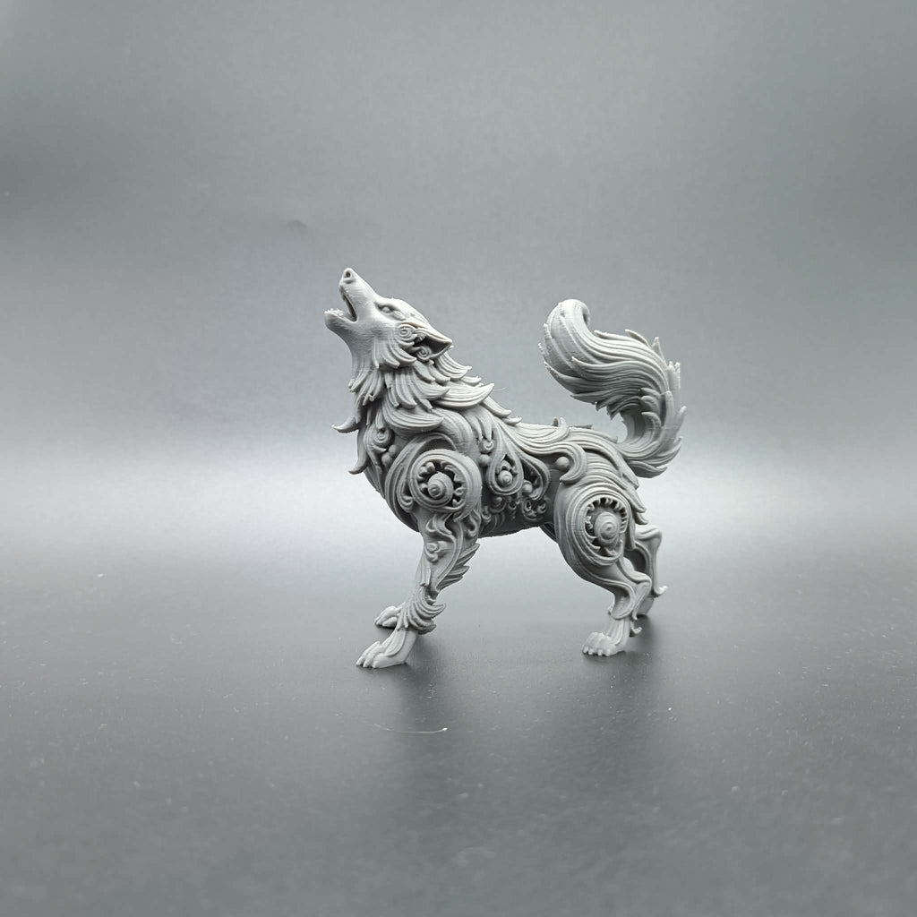 Fantasy Heulender Ornamentaler Wolf Figur Deko