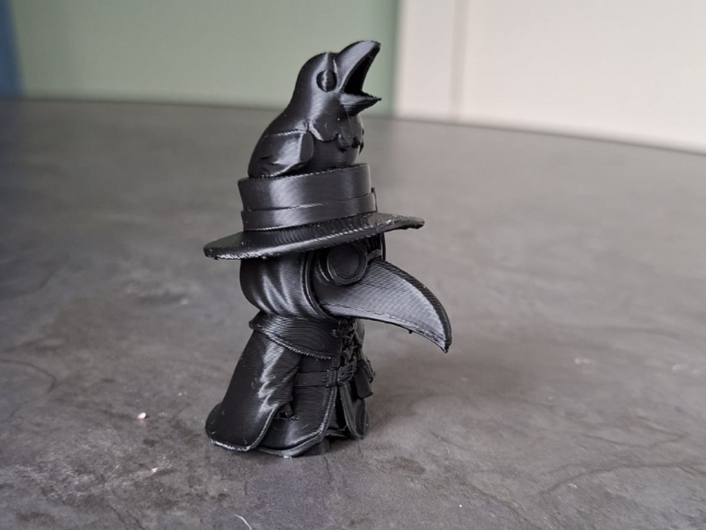 Pestarzt-Miniatur mit Rabenbegleiter Figur Deko Statue Halloween Grusel