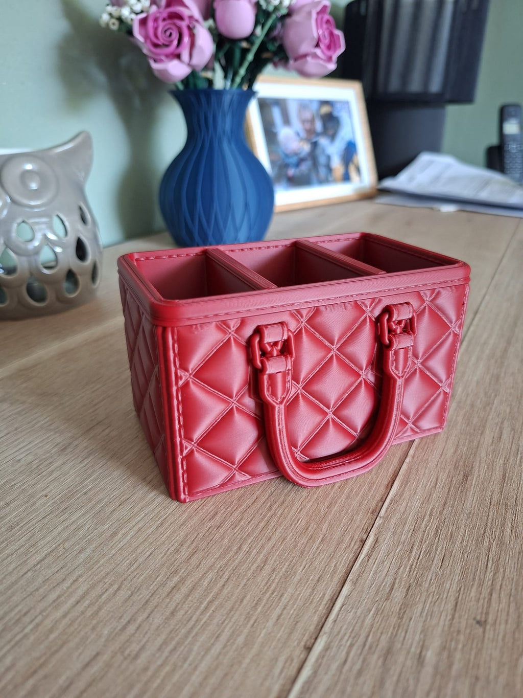 Luxuriöse Schreibtisch-Organizer-Tasche Figur Deko Statue Skulptur Vitrine