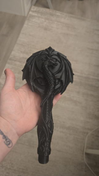 Drachen-Handbrausekopf Figur Deko Statue Fantasy Mittelalter Rollenspiel