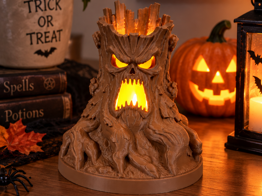 Der verfluchte Baum Gruseliger Teelichthalter Kerzenhalter Deko Halloween