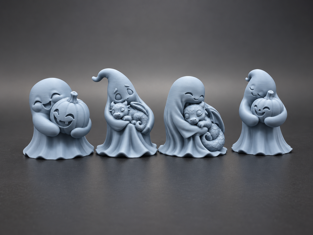 Kuscheln nach Mitternacht 4 niedliche Halloween-Geister Figur Deko