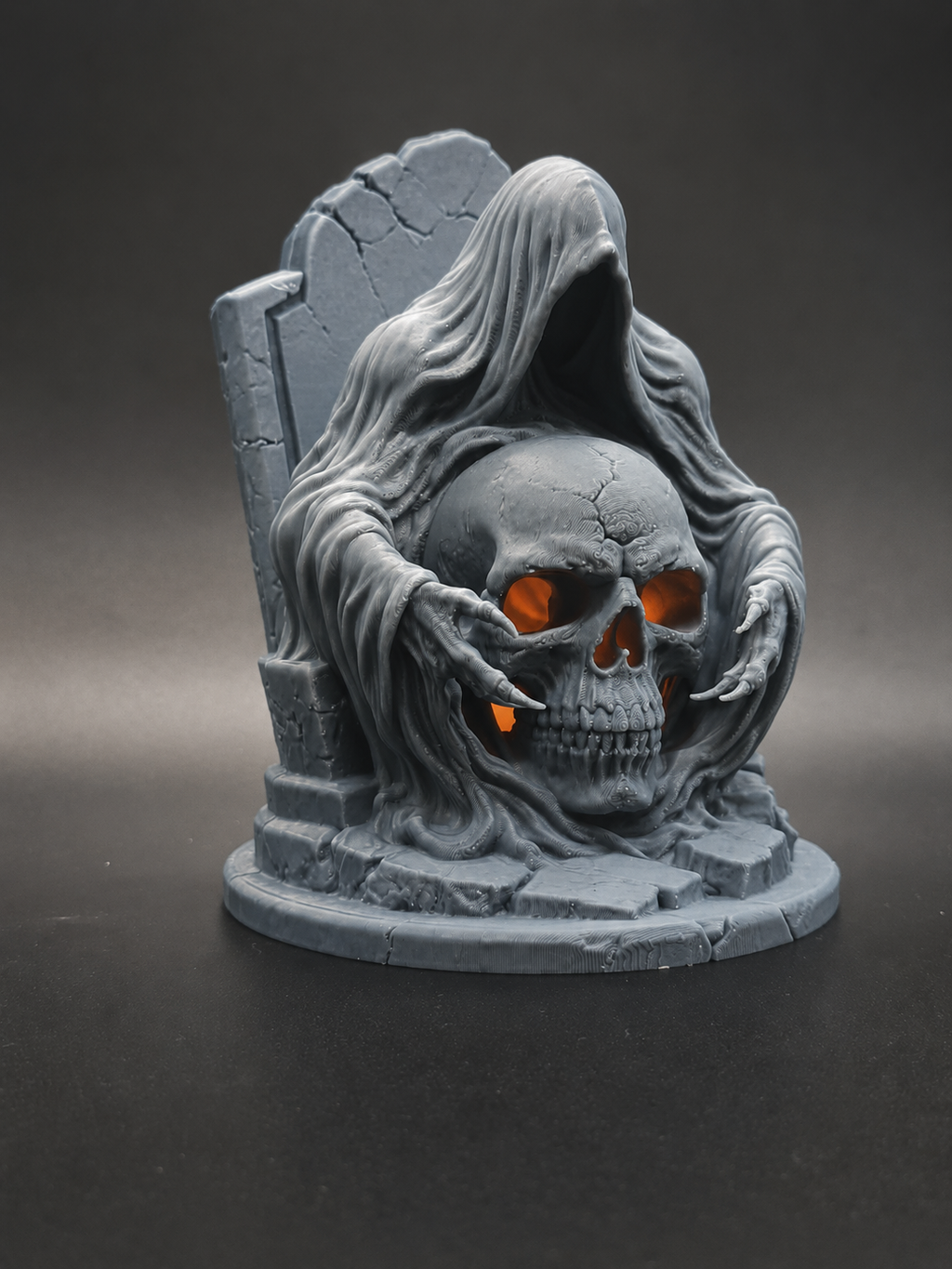 Sensenmann-Schädel Halloween Laterne Figur Deko