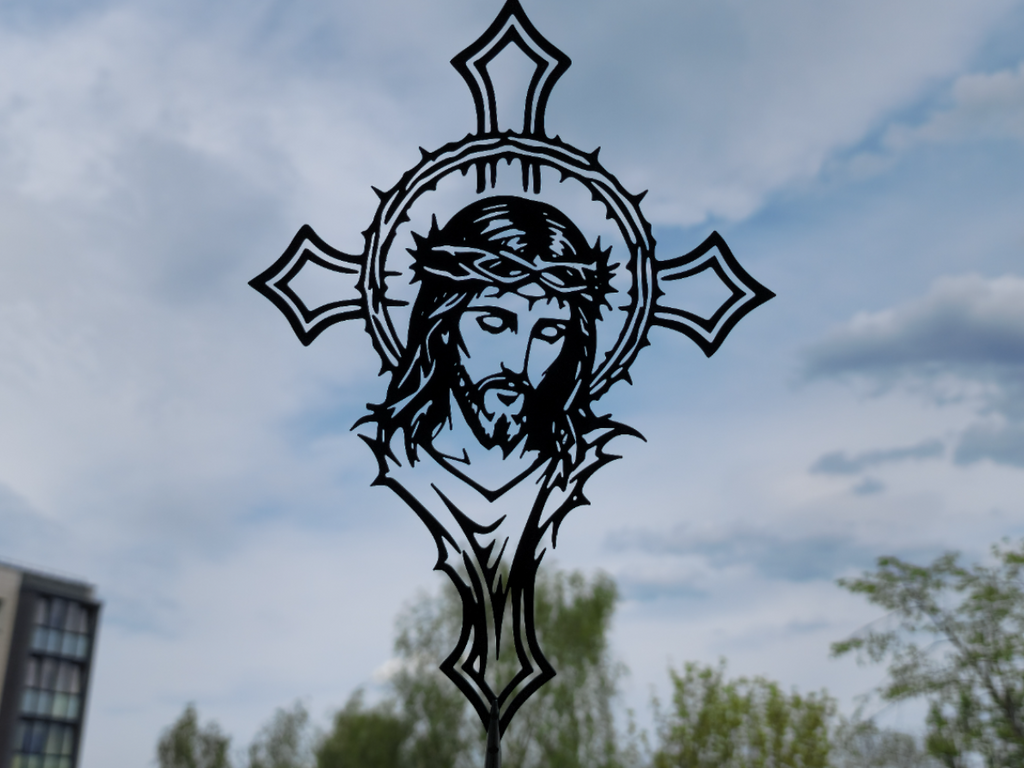 Jesus Gesicht Kreuz 2D Wandkunst Wandbild Wanddeko Wanddekoration Deko