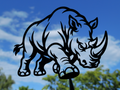 Nashorn Wandkunst Wildtierdekor Wandbild Wanddeko Wanddekoration Tierfigur