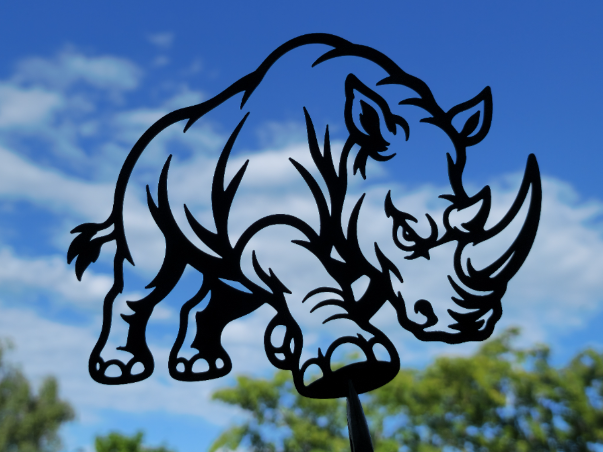 Nashorn Wandkunst Wildtierdekor Wandbild Wanddeko Wanddekoration Tierfigur