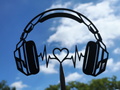 Musik Herzschlag Kopfhörer Wandkunst Wandbild Wanddeko Wanddekoration Deko