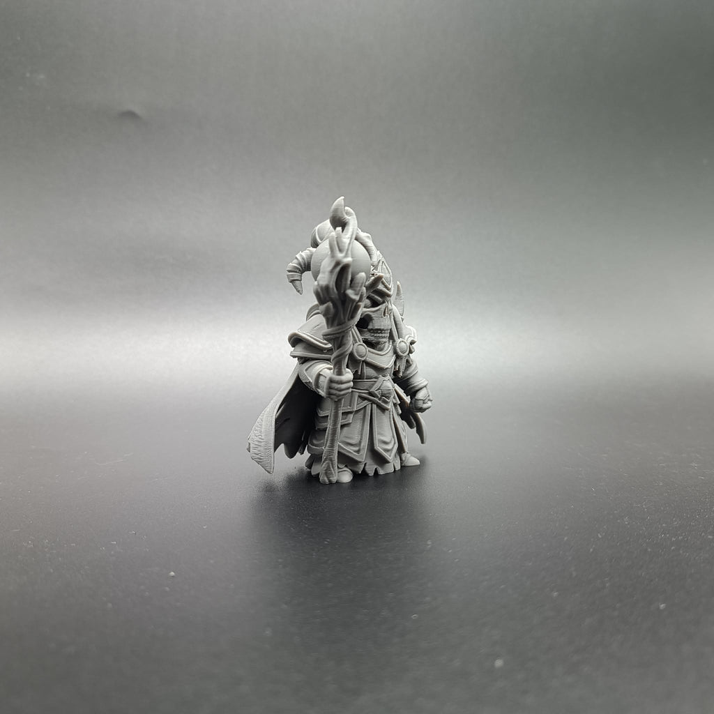 Dunkle Fantasy Untoter Zauberer Skelett-Magier Figur Deko