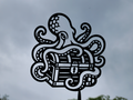 Oktopus Schatztruhe 2D Wandkunst Wandbild Wanddeko Wanddekoration Tiere