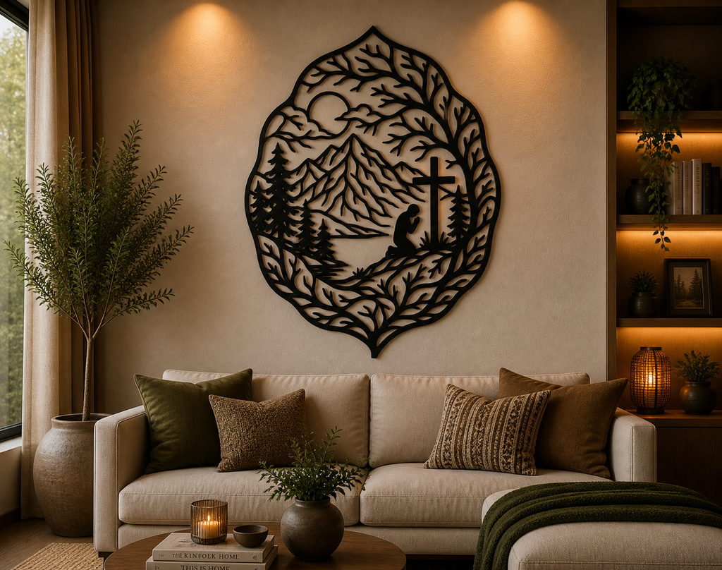 Glaube Berg Gebet 2D Wandkunst Wandbild Wanddeko Wanddekoration Wohnzimmer