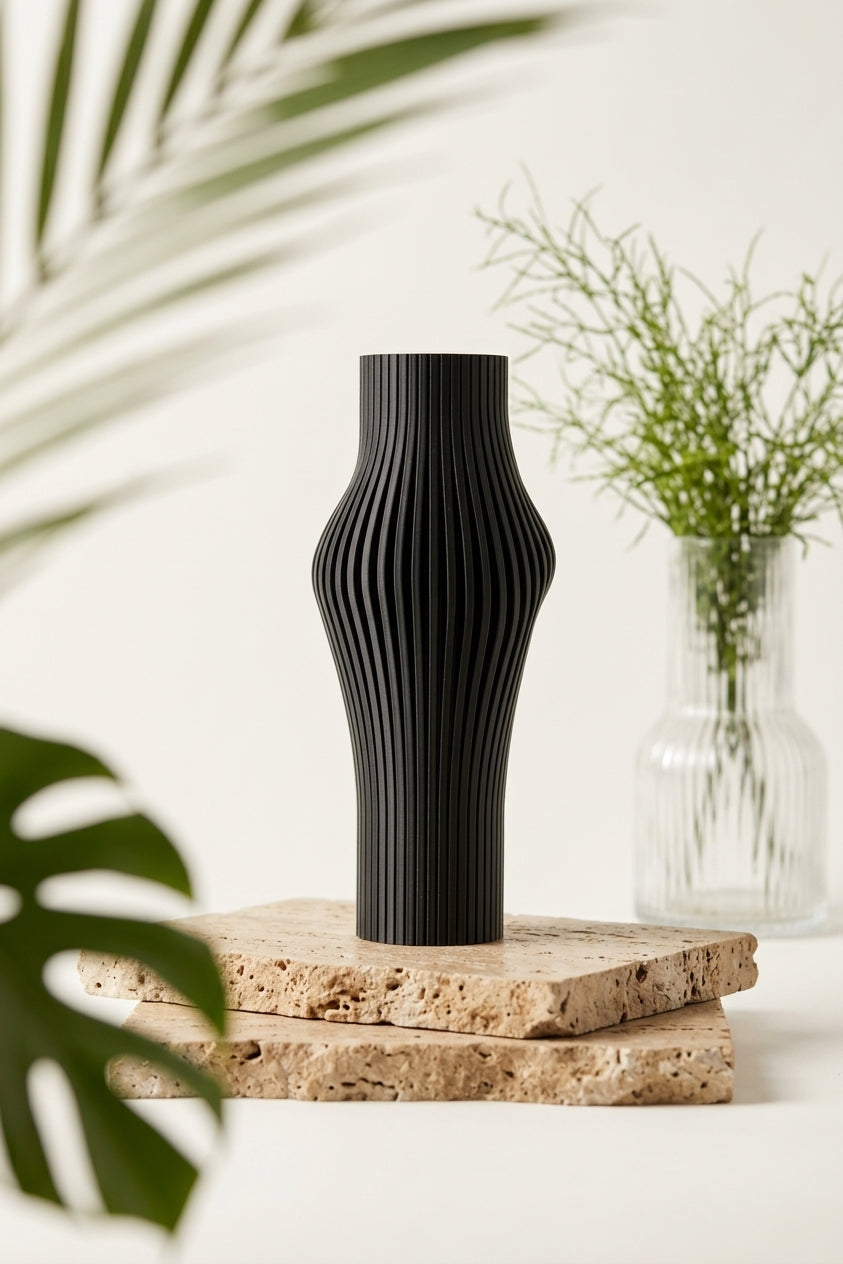 Vase Gerippt Fließend